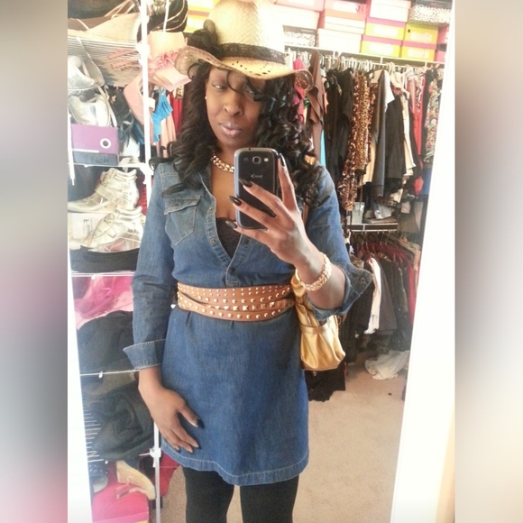 Denim Shirt Dress size Medium - Picture 10 of 12